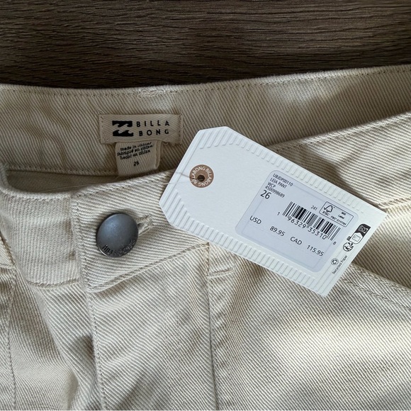 NWT Billabong Leia Cream Cargo Pants Size 26 - Picture 6 of 13